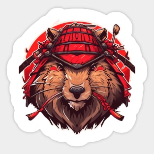 beaver samurai Sticker